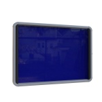 Informationsvitrine zur Wandaufhängung mit Rückwand Stoff blau, 69x97x5.4 cm HxBxT 